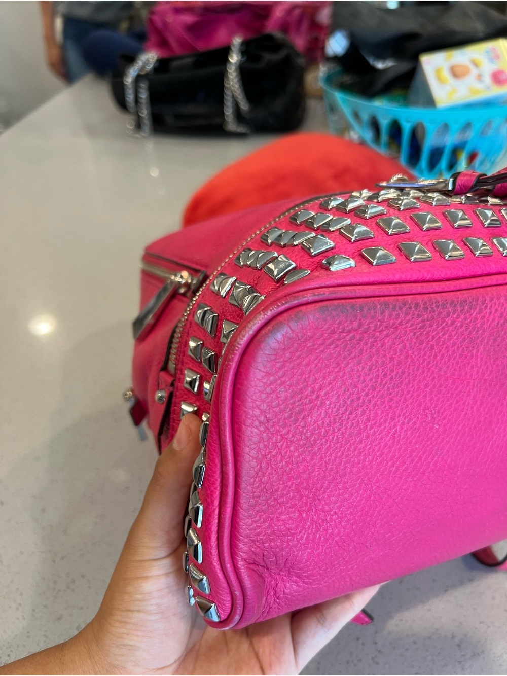 Michael Kors Rhea Studded Leather Backpack - Picture 3 of 7